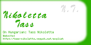 nikoletta tass business card